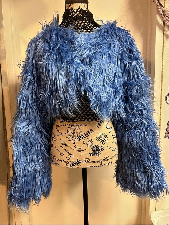 SHEIN Jackets & Blazers - Blue Shaggy Faux Fur Jacket
